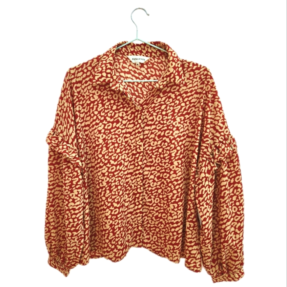 ~Last chance~ Leopard Print Ruffle Blouse by Pepaloves